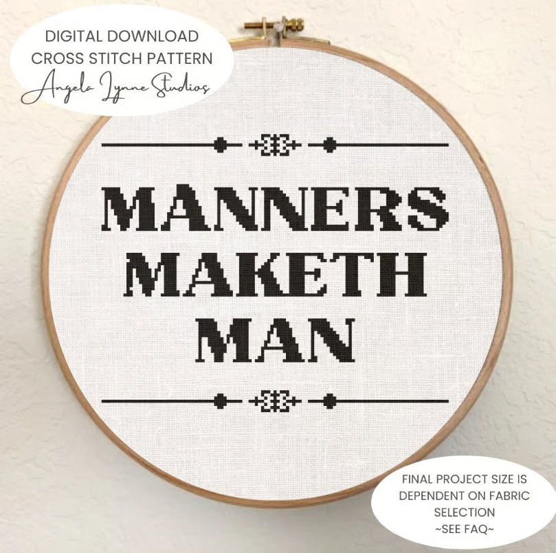 Cross Stitch Pattern - Kingsman - Manners Maketh Man