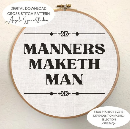 Cross Stitch Pattern - Kingsman - Manners Maketh Man