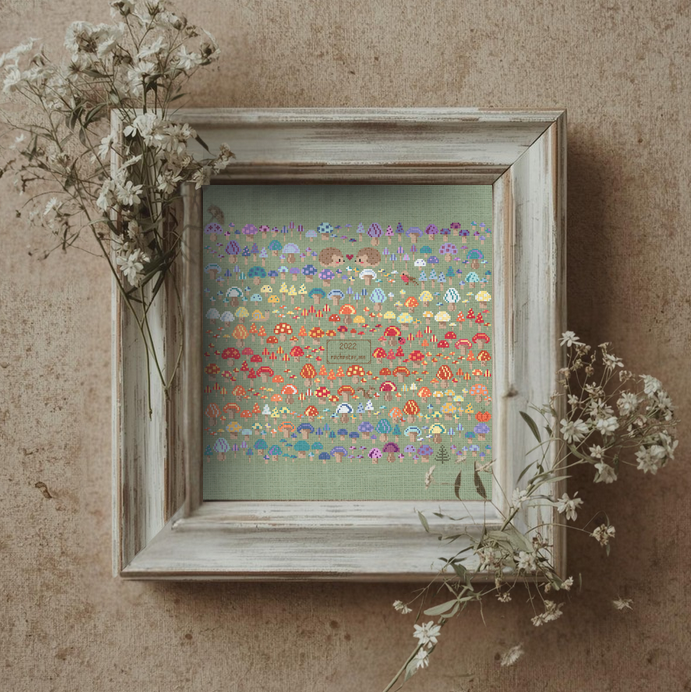 Cross Stitch Pattern - High Low Temperature Stitch-along - Mushroom Patch