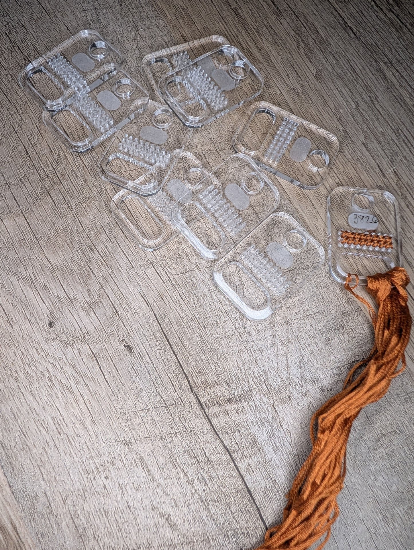 Clear acrylic floss drops - reusable label