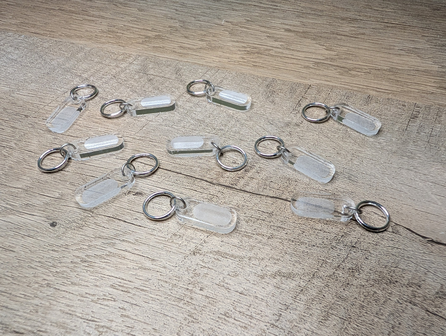 Clear acrylic stitch marker - custom reusable label