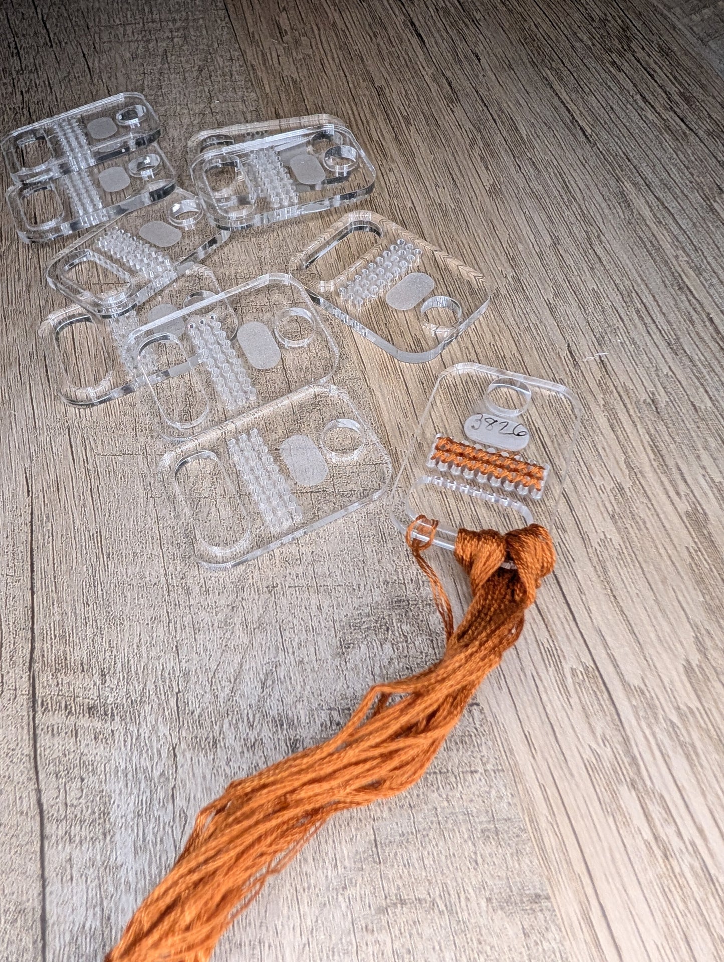 Clear acrylic floss drops - reusable label