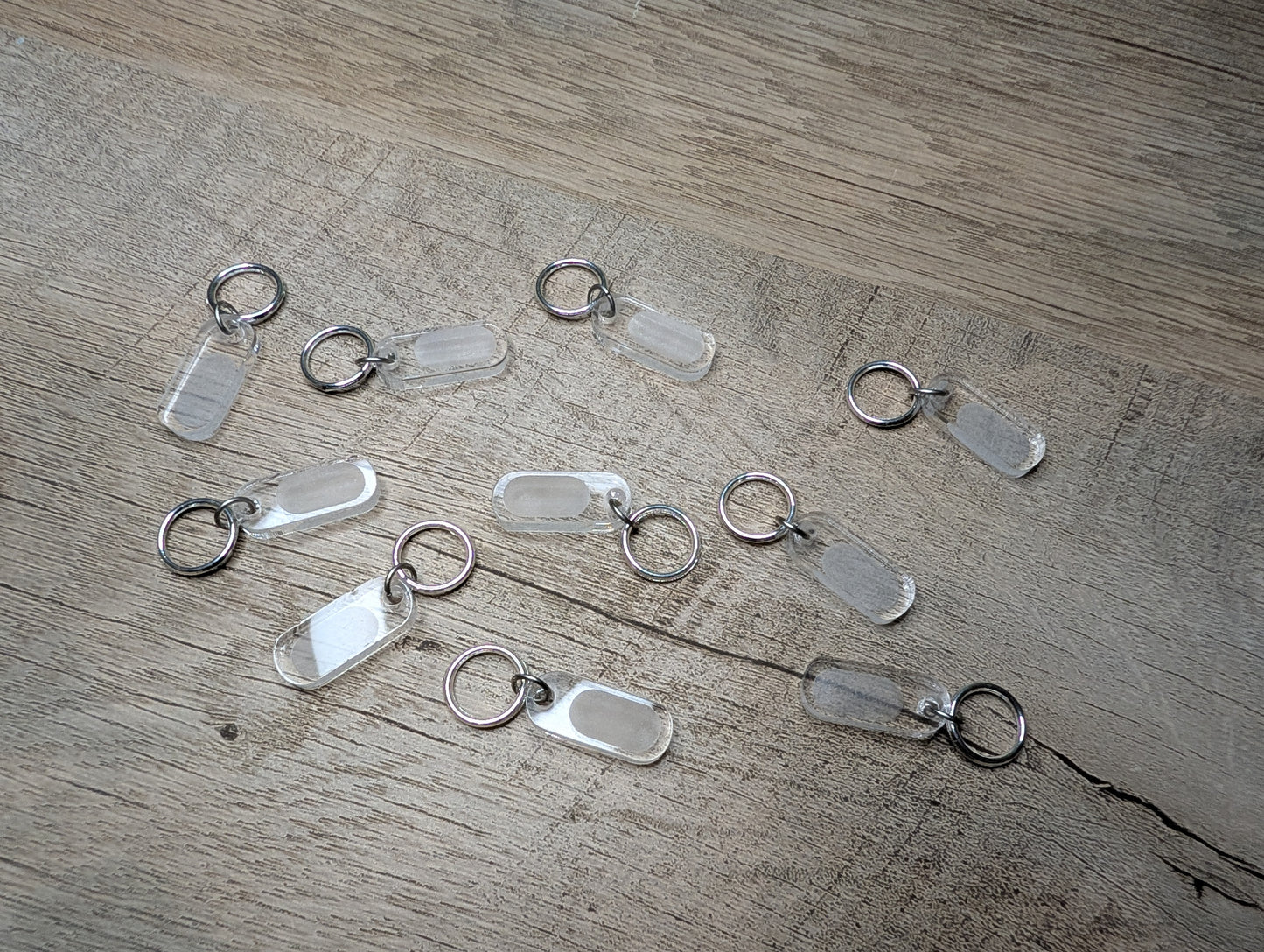 Clear acrylic stitch marker - custom reusable label