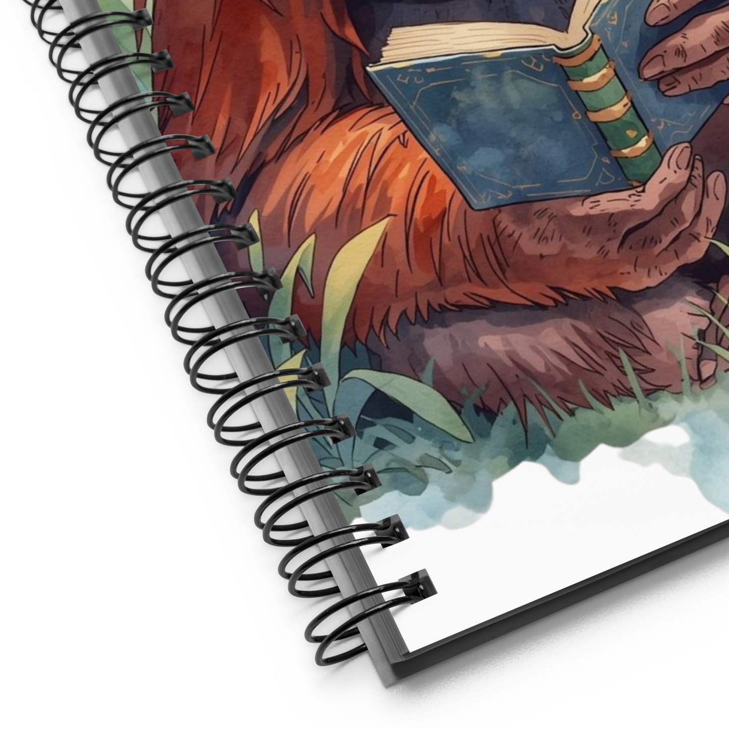 Spiral notebook - Orangutan Reading a Book