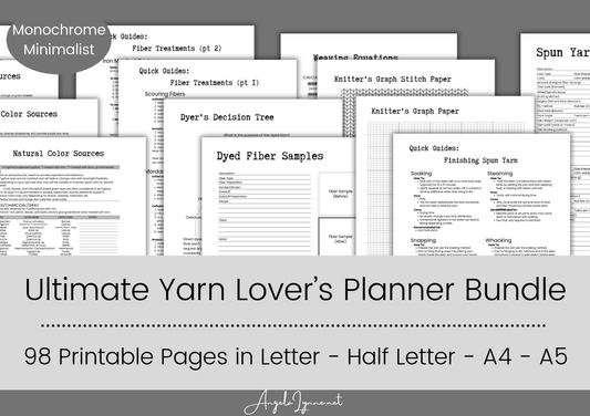 Ultimate Yarn Lover’s Planner Bundle – 98 Printable Pages for Fiber Artists