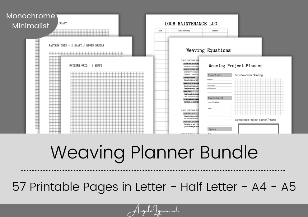 Weaving Planner Bundle – 68 Printable Pages for Loom Weavers & Fiber Artists