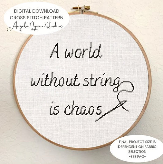 Cross Stitch Pattern - Mouse Hunt - A world without string is chaos