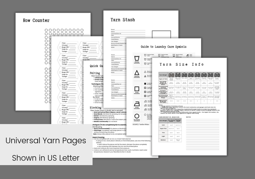 Knitting & Crochet Planner Bundle – 81 Printable Pages for Makers & Fiber Artists