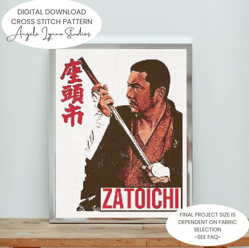 Cross Stitch Pattern - Zatoichi - Movie Poster